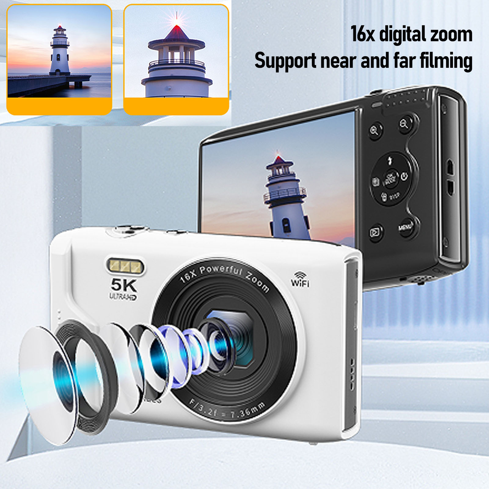 Photography Lighting For Beginners - 5K Digital Camera 72MP 16X Zoom
