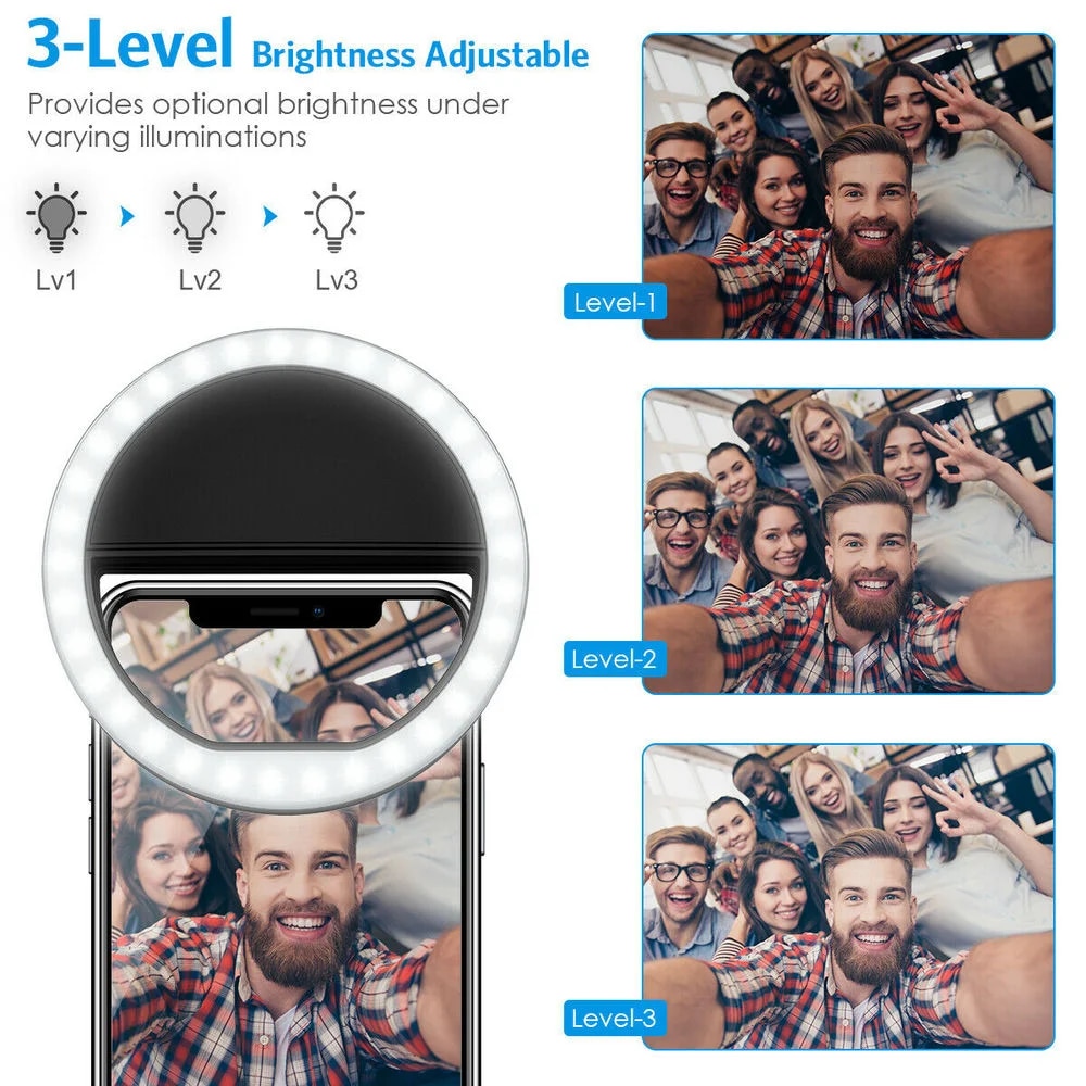 USB Rechargeable LED Selfie Ri - Photography Lighting Game 评论和价格