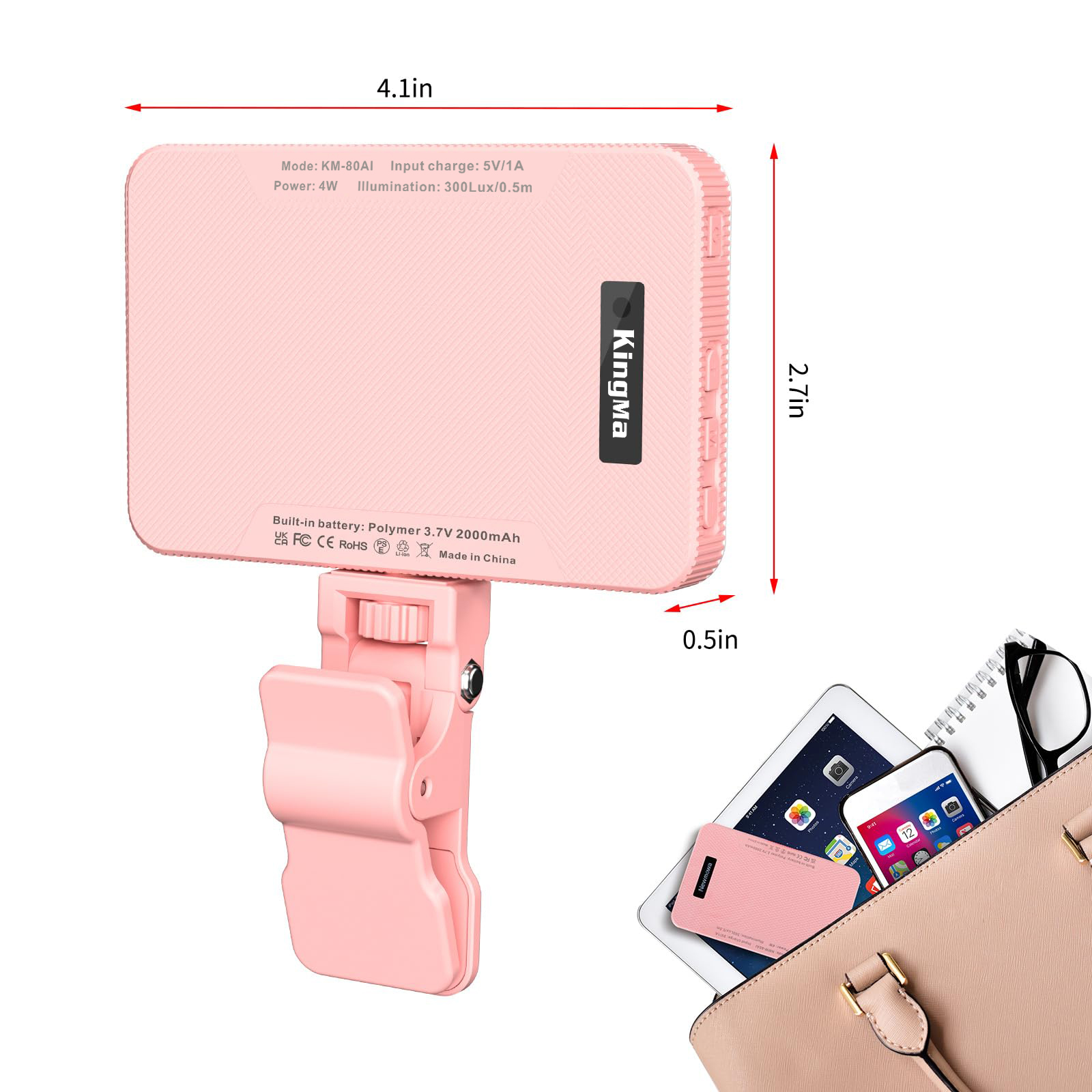 King Ma Pink Rechargeable Self - Photography Lighting Handheld 评论和价格