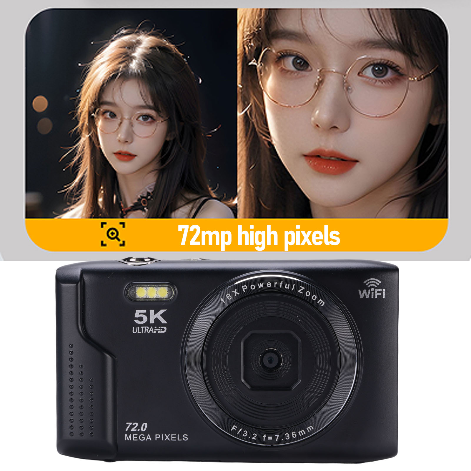 5K Digital Camera 72MP 16X Zoo - Photography Lighting For Beginners 评论和价格